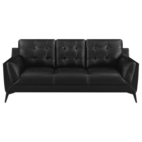 Moira Upholstered Tufted Living Room Set with Track Arms Black - 511131 - S2 - image - 3