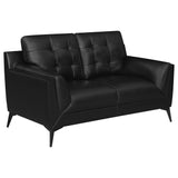 Moira Upholstered Tufted Living Room Set with Track Arms Black | Coaster | Home Elegance USA