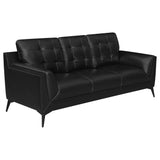 Moira Upholstered Tufted Living Room Set with Track Arms Black | Coaster | Home Elegance USA