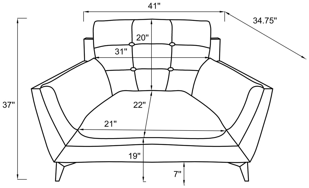 Moira Upholstered Tufted Living Room Set with Track Arms Black | Coaster | Home Elegance USA