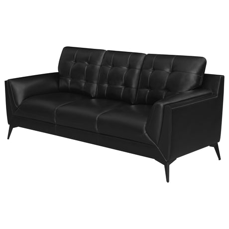 Sofa - Moira Upholstered Tufted Sofa with Track Arms Black