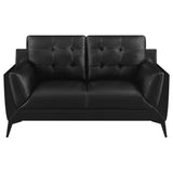 Loveseat - Moira Upholstered Tufted Loveseat with Track Arms Black