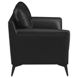 Loveseat - Moira Upholstered Tufted Loveseat with Track Arms Black