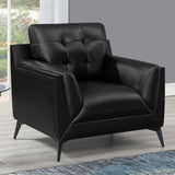 Chair - Moira Upholstered Tufted Chair with Track Arms Black