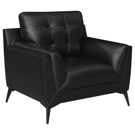 Chair - Moira Upholstered Tufted Chair with Track Arms Black
