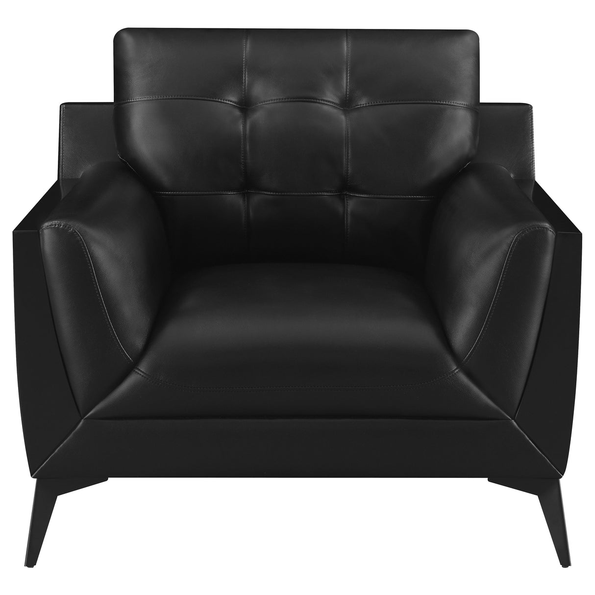 Chair - Moira Upholstered Tufted Chair with Track Arms Black