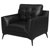 Chair - Moira Upholstered Tufted Chair with Track Arms Black