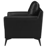 Chair - Moira Upholstered Tufted Chair with Track Arms Black