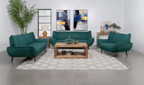 Acton 3 - piece Upholstered Flared Arm Sofa Set Teal Blue | Coaster | Home Elegance USA