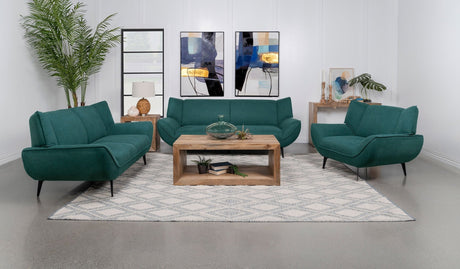 Acton 3 - piece Upholstered Flared Arm Sofa Set Teal Blue - 511161 - S3 - image - 1