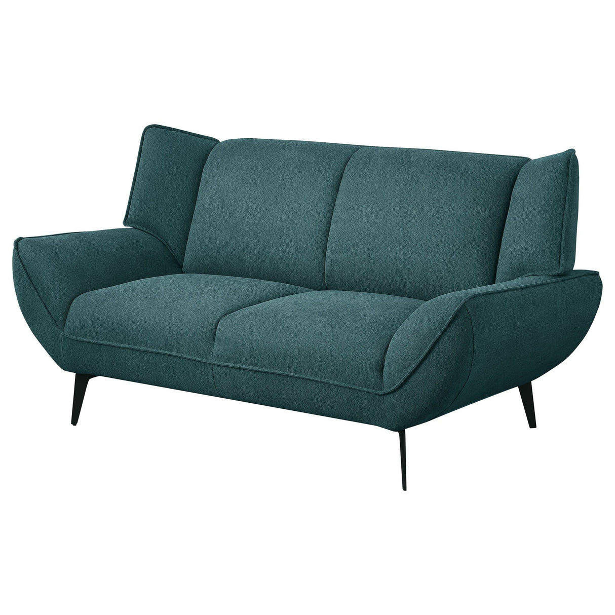 Acton Upholstered Flared Arm Loveseat Teal Blue | Coaster | Home Elegance USA