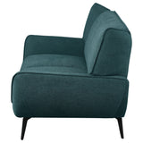 Acton Upholstered Flared Arm Loveseat Teal Blue | Coaster | Home Elegance USA