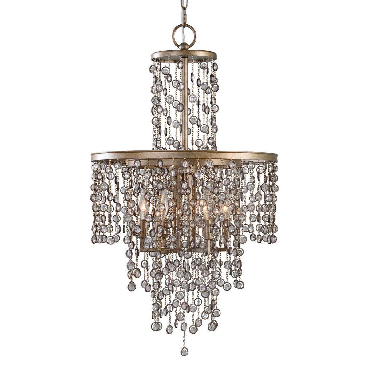 Valka 6 Light Crystal Chandelier - Light Brown / Silver by Uttermost - View 1