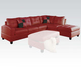 Acme - Kiva Reversible Sectional Sofa W/2 Pillows 51185_KIT Red Bonded Leather Match