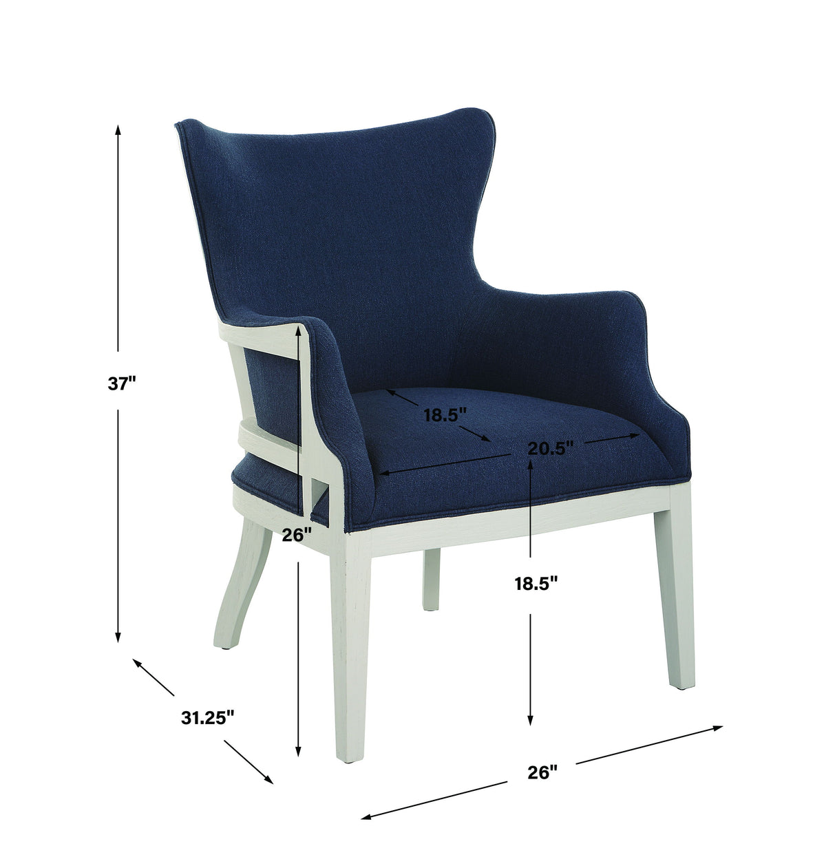Gordonston Blue Fabric Accent Chair by Uttermost - View 10
