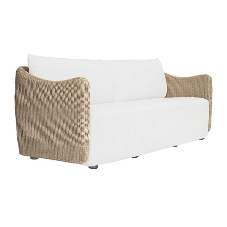 Sunset Wicker Outdoor Sofa Oatmeal / Oyster White - Light Brown / White by Uttermost - View 8