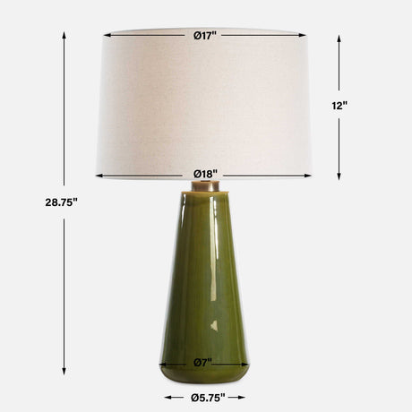 Kelley Table Lamp - Green by Uttermost - View 7