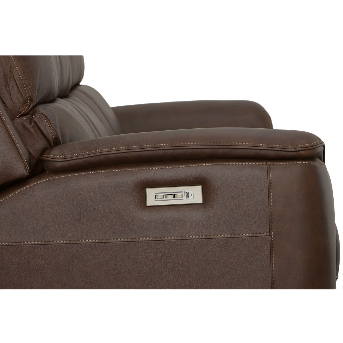Henry Power Reclining Sofa With Power Headrests & Lumbar - Burnt Umber | Flexsteel