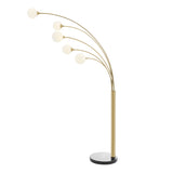 Anechdoche 5 Lights Gold And White Floor Lamp | Finesse - FL - 32404 - 5G - Home Elegance USA - 1