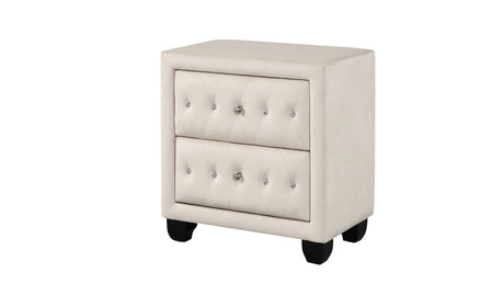 Encore Modern Style Tufted and Upholstered Queen 5PC Bedroom set made with wood in Beige(NJ Inventory) - sold by Home Elegance USA