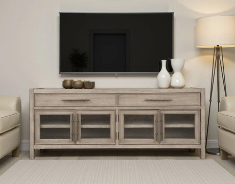 65 inch TV Stand Console, No Assembly Required, White Oak Finish - sold by Home Elegance USA