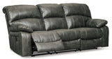 Ashley Steel Dunwell PWR REC Sofa with ADJ Headrest - Textured | Home Elegance USA