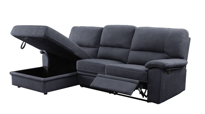 Acme - Trifora Sectional Sofa 51605 Dark Gray Fabric