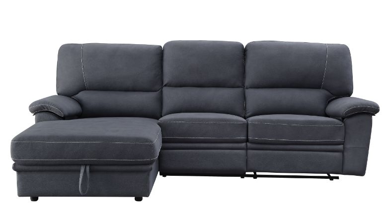 Acme - Trifora Sectional Sofa 51605 Dark Gray Fabric