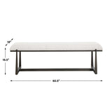 Midas Long Bench - Black / White by Uttermost - View 7