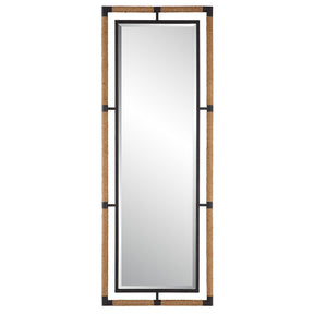 Melville Iron & Rope Tall Mirror - Silver / Light Brown by Uttermost - View 1