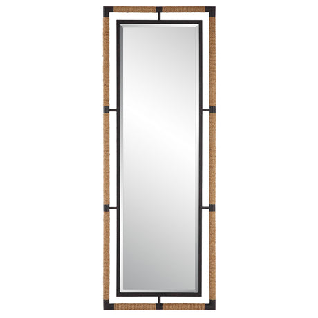 Melville Iron & Rope Tall Mirror - Silver / Light Brown by Uttermost - View 1