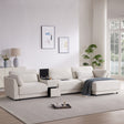 124'' L-Shaped Sectional Sofa with Multi-Functional Storage Console, Wired&Wireless Charger, Movable Ottoman, Wider&Thicker Cushion, Free Combination for Living Room&Apartment, Chenille - sold by Home Elegance USA