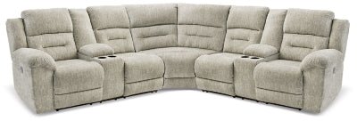 Ashley Pewter Family Den 51802S3 3 - Piece Power Reclining Sectional - Chenille | Home Elegance USA