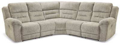 Ashley Pewter Family Den 51802S4 3 - Piece Power Reclining Sectional - Chenille | Home Elegance USA