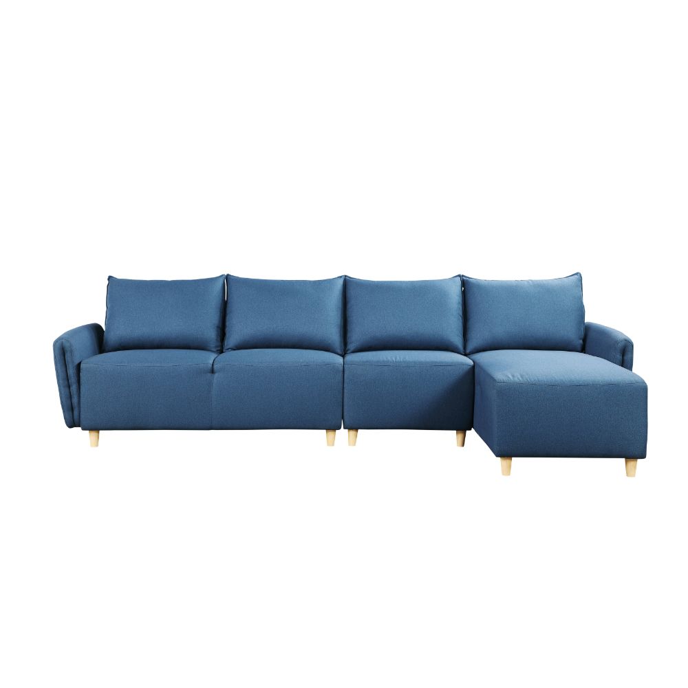 Acme - Marcin Reversible Sectional Sofa 51820 Blue Fabric