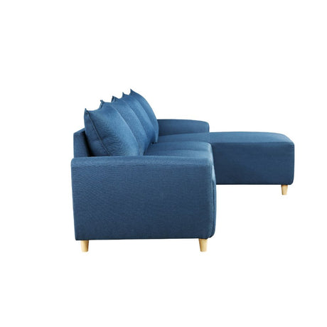 Acme - Marcin Reversible Sectional Sofa 51820 Blue Fabric