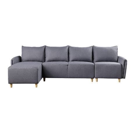 Acme - Marcin Reversible Sectional Sofa 51830 Gray Fabric