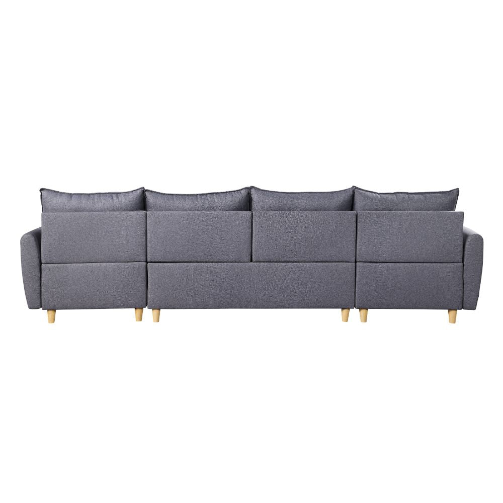 Acme - Marcin Reversible Sectional Sofa 51830 Gray Fabric