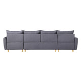 Acme - Marcin Reversible Sectional Sofa 51830 Gray Fabric