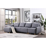 Acme - Marcin Reversible Sectional Sofa 51830 Gray Fabric