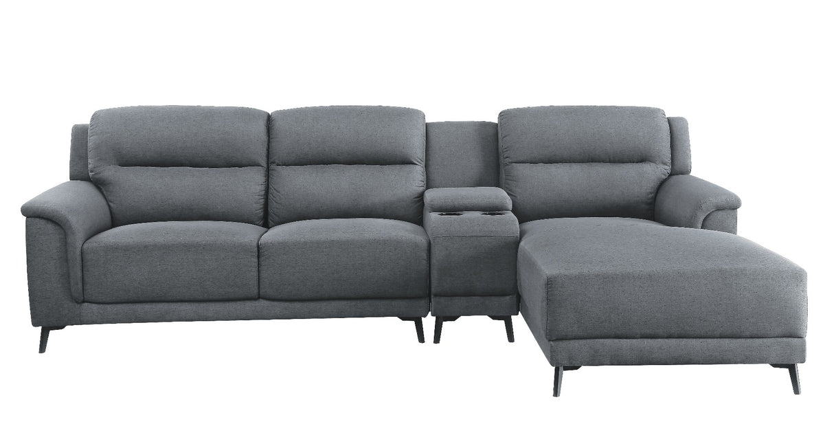 Acme - Walcher Sectional Sofa 51900 Gray Linen