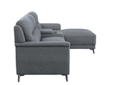 Acme - Walcher Sectional Sofa 51900 Gray Linen