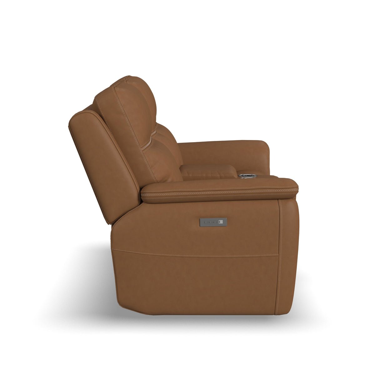 Sawyer Power Reclining Loveseat With Console, Power Headrests, Lumbar - Dark Brown | Flexsteel
