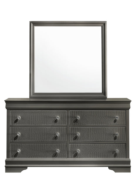 Blaze Upholstered Modern Style 5 Pc Queen Bedroom Set with LED Headboard Made with Wood in Metallic Gray(CA WAREHOUSE) - sold by Home Elegance USA