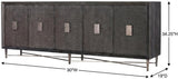 Melange Keenan Five-Door Credenza Dark Wood with Silver Base - Hooker Furniture
