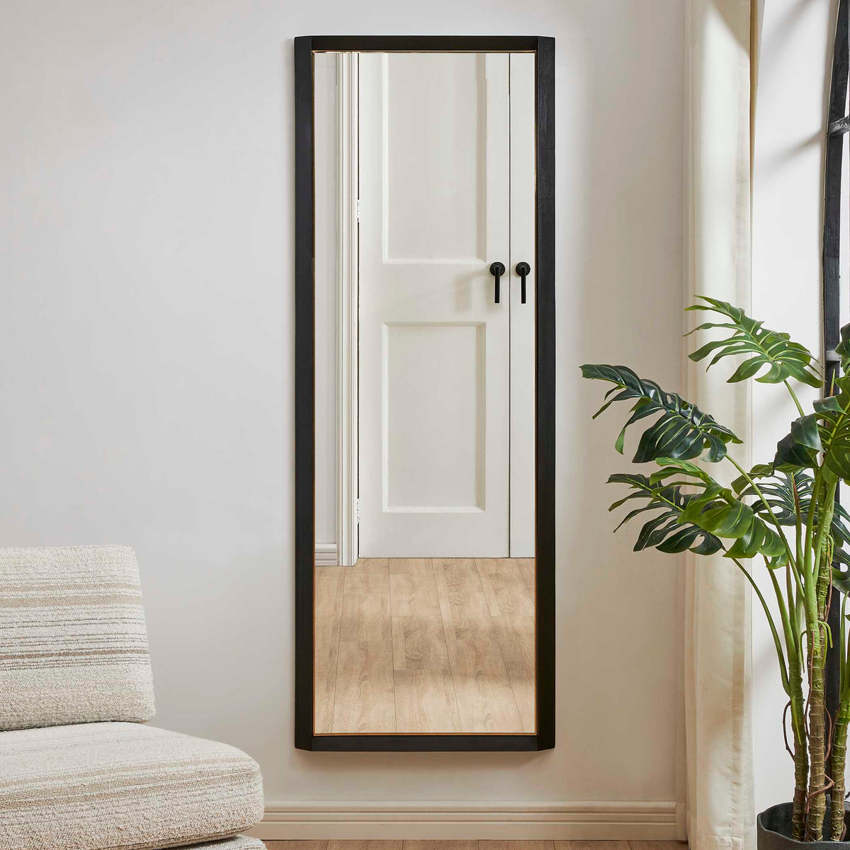 Stenton Tall Wooden Mirror - Black by Uttermost - View 2