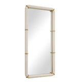 Cyprus Leather Mirror - White by Uttermost - View 4