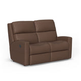 Catalina Transitional Leather Power Reclining Loveseat | Flexsteel