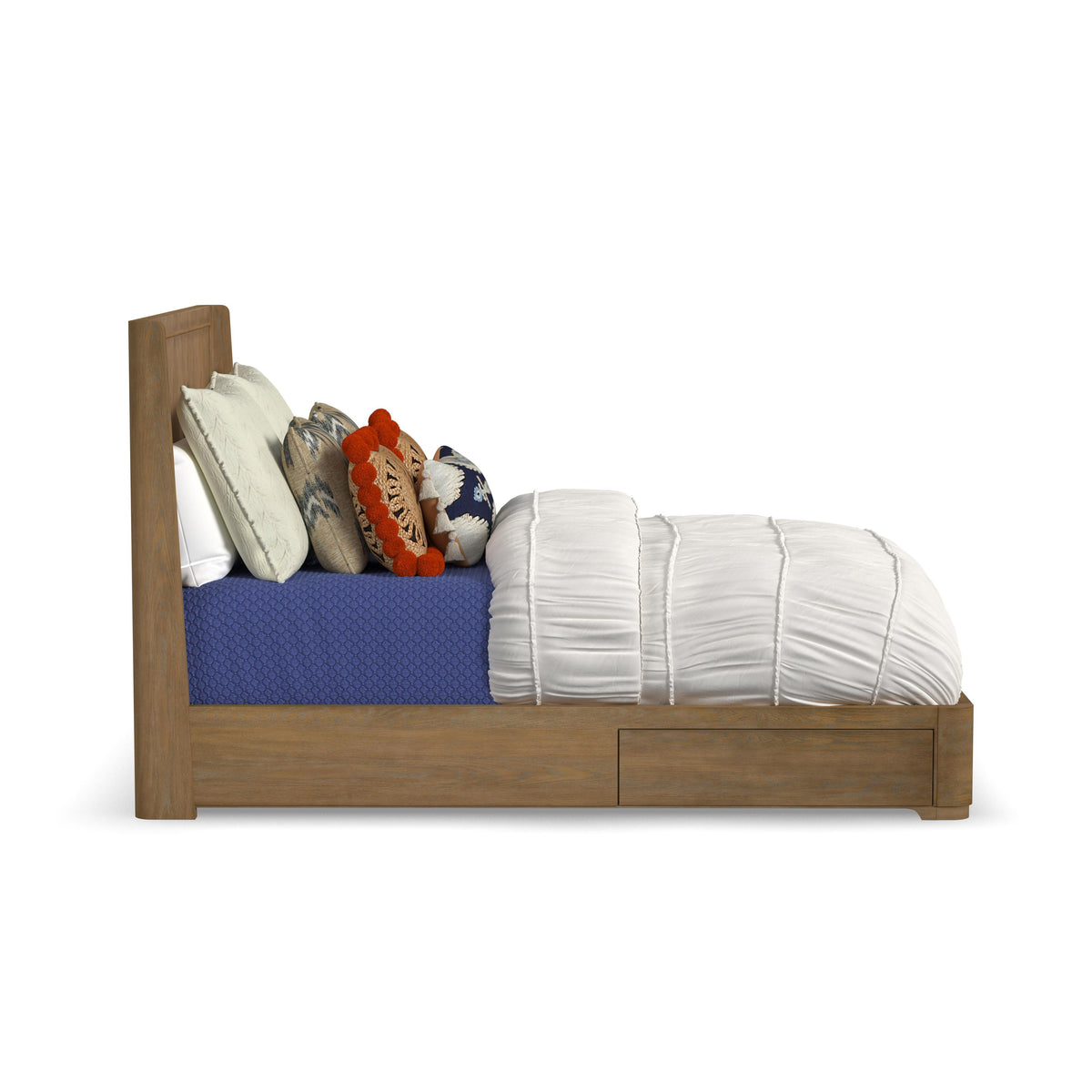 Normandy Queen Panel Storage Bed - Light Brown | Flexsteel