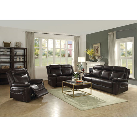 Corra Motion Loveseat 52051 Espresso Synthetic Leather | Acme | Home Elegance USA